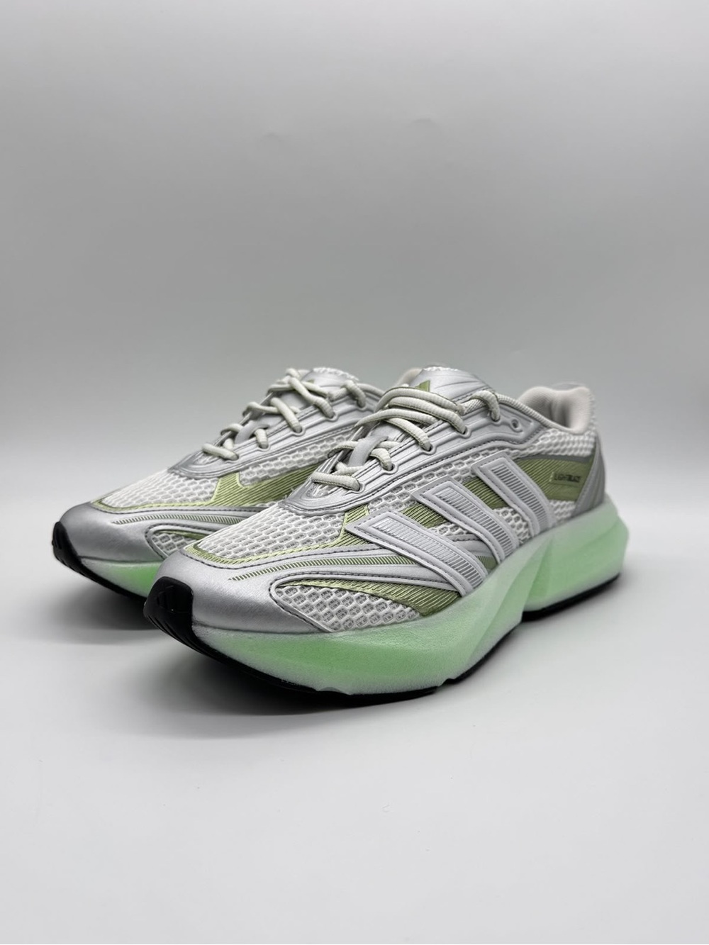 Adidas Lightblaze Glow White Silver Magic Lime JP6328 Womens Size 8 Sneakers